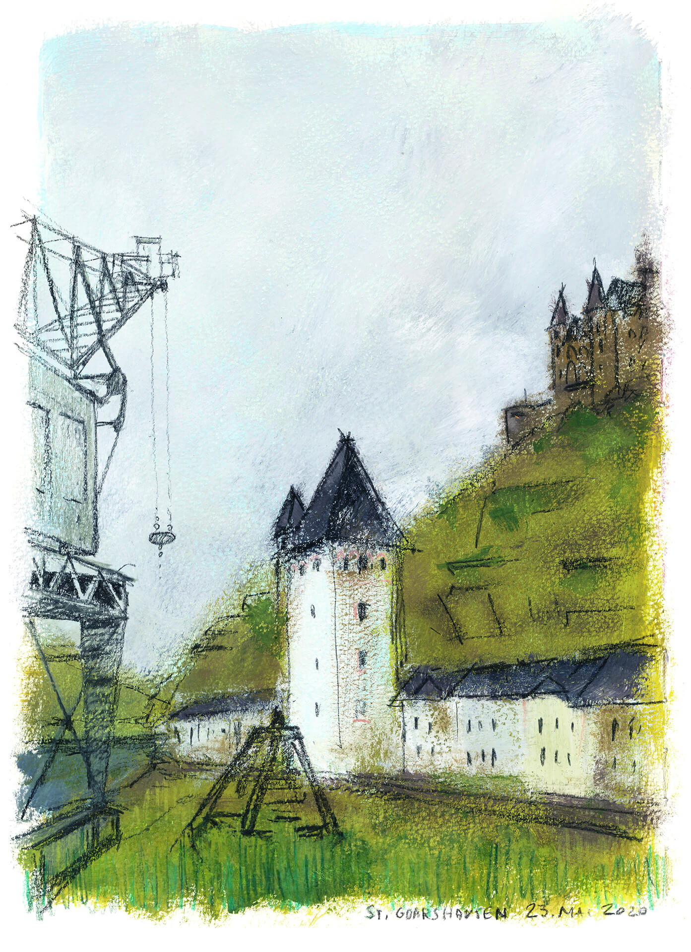 St. Goarshausen – Victor Hugo Urban Sketch Voyage