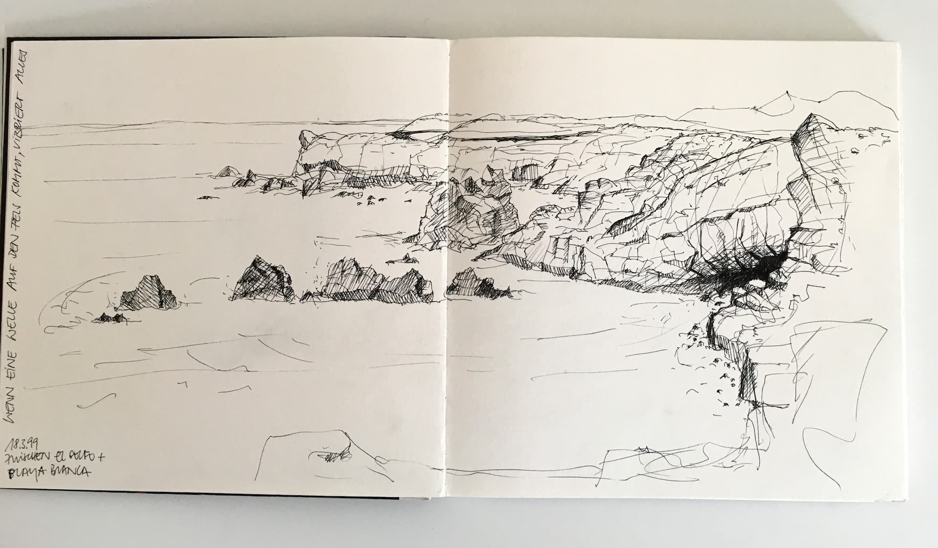 locker zeichnen auf Lanzarote
