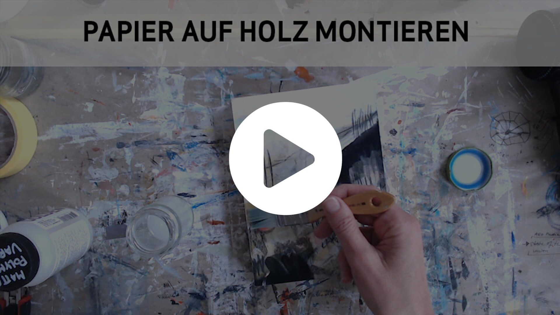 Papierbild auf Holz kleben Videoanleitung